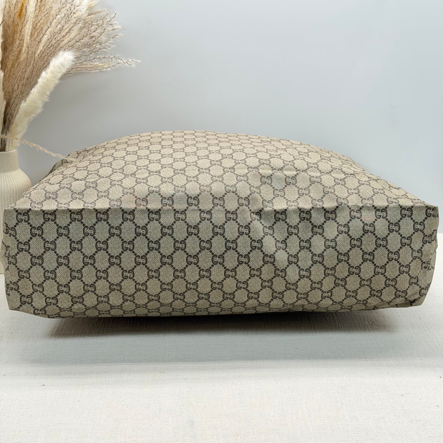 Authentic GUCCI GG Plus Jumbo Brown Travel Tote