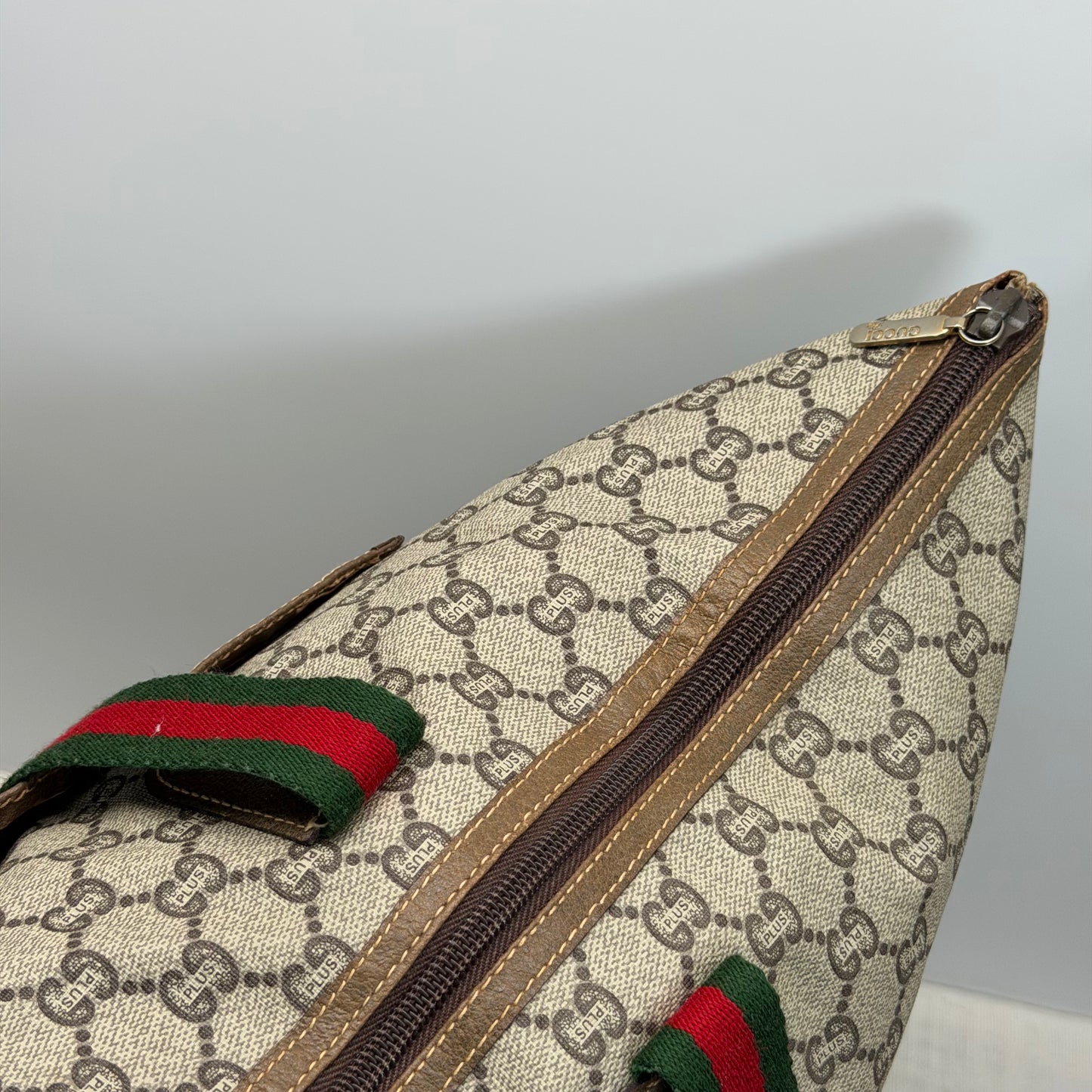Authentic GUCCI GG Plus Jumbo Brown Travel Tote