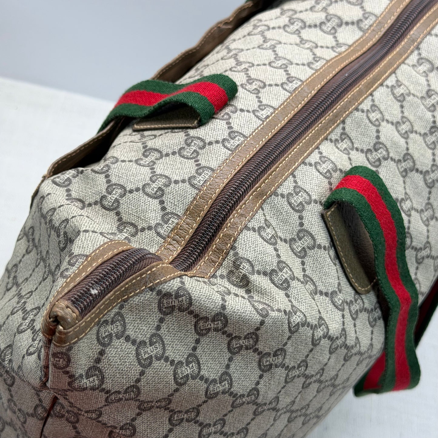 Authentic GUCCI GG Plus Jumbo Brown Travel Tote