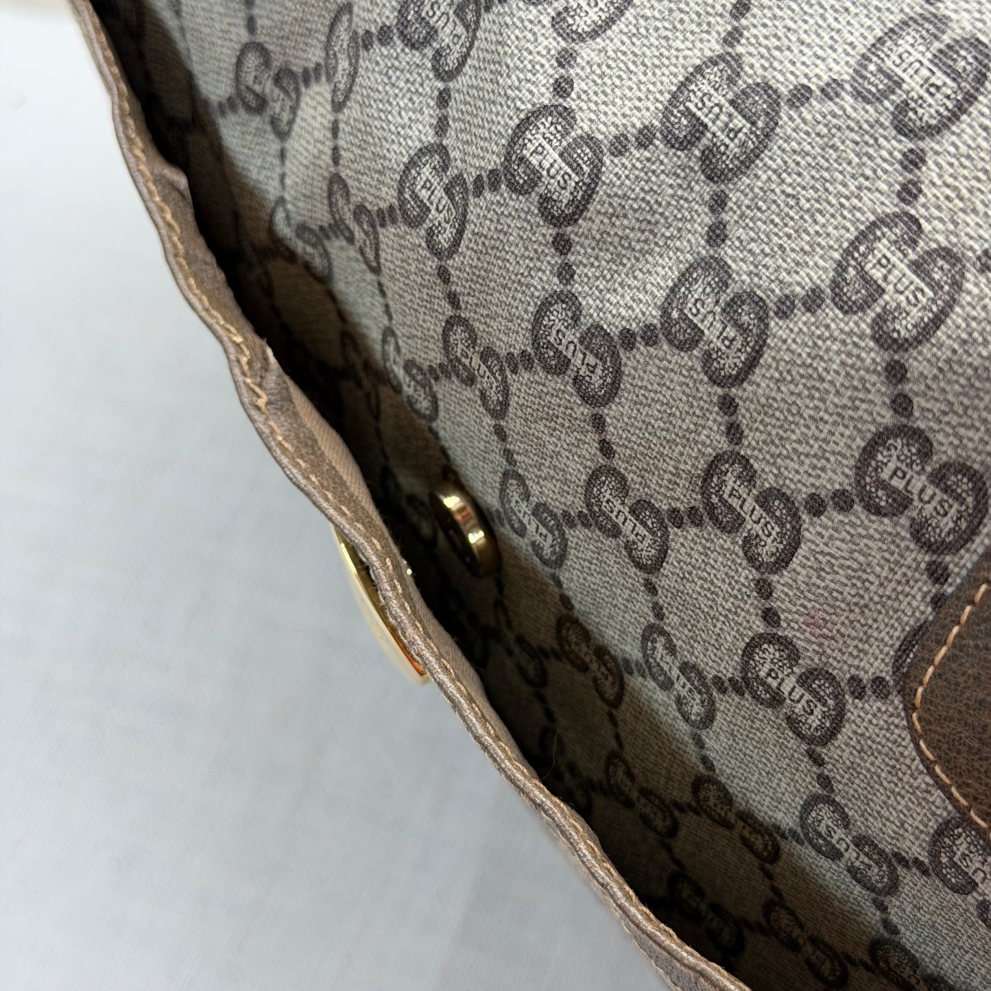Authentic GUCCI GG Plus Jumbo Brown Travel Tote