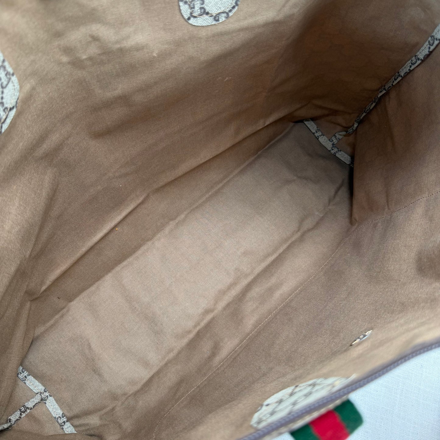 Authentic GUCCI GG Plus Jumbo Brown Travel Tote