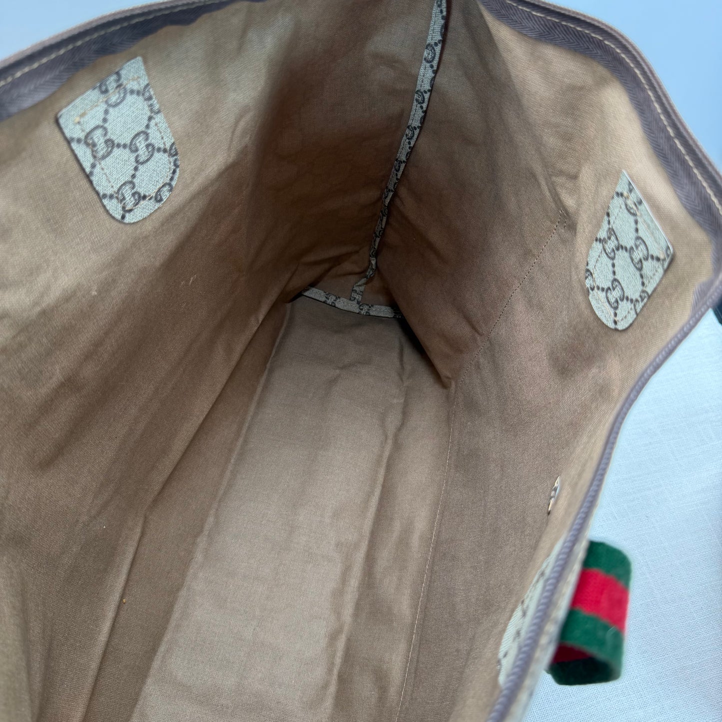 Authentic GUCCI GG Plus Jumbo Brown Travel Tote