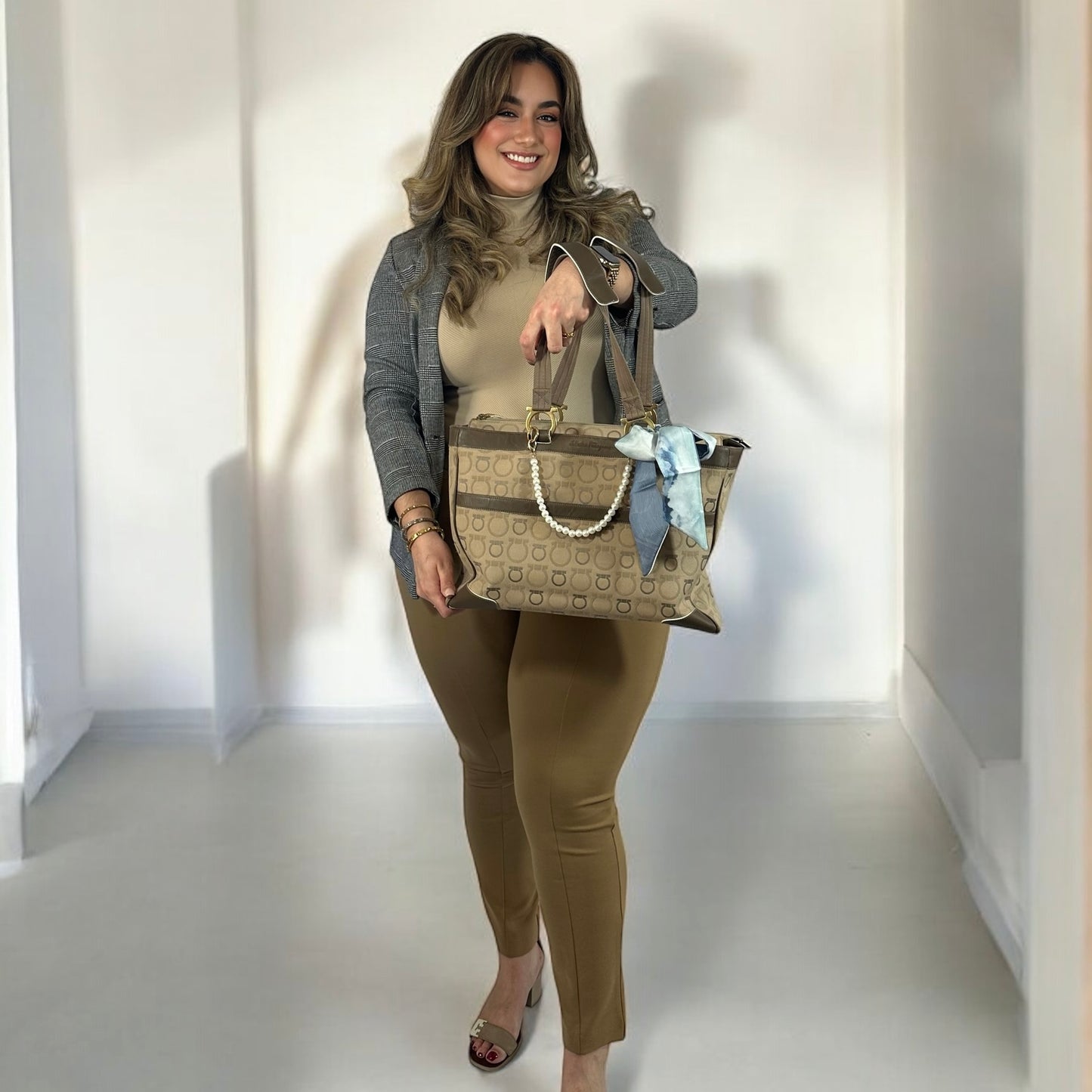 Authentic Ferragamo Gancini Large Tote