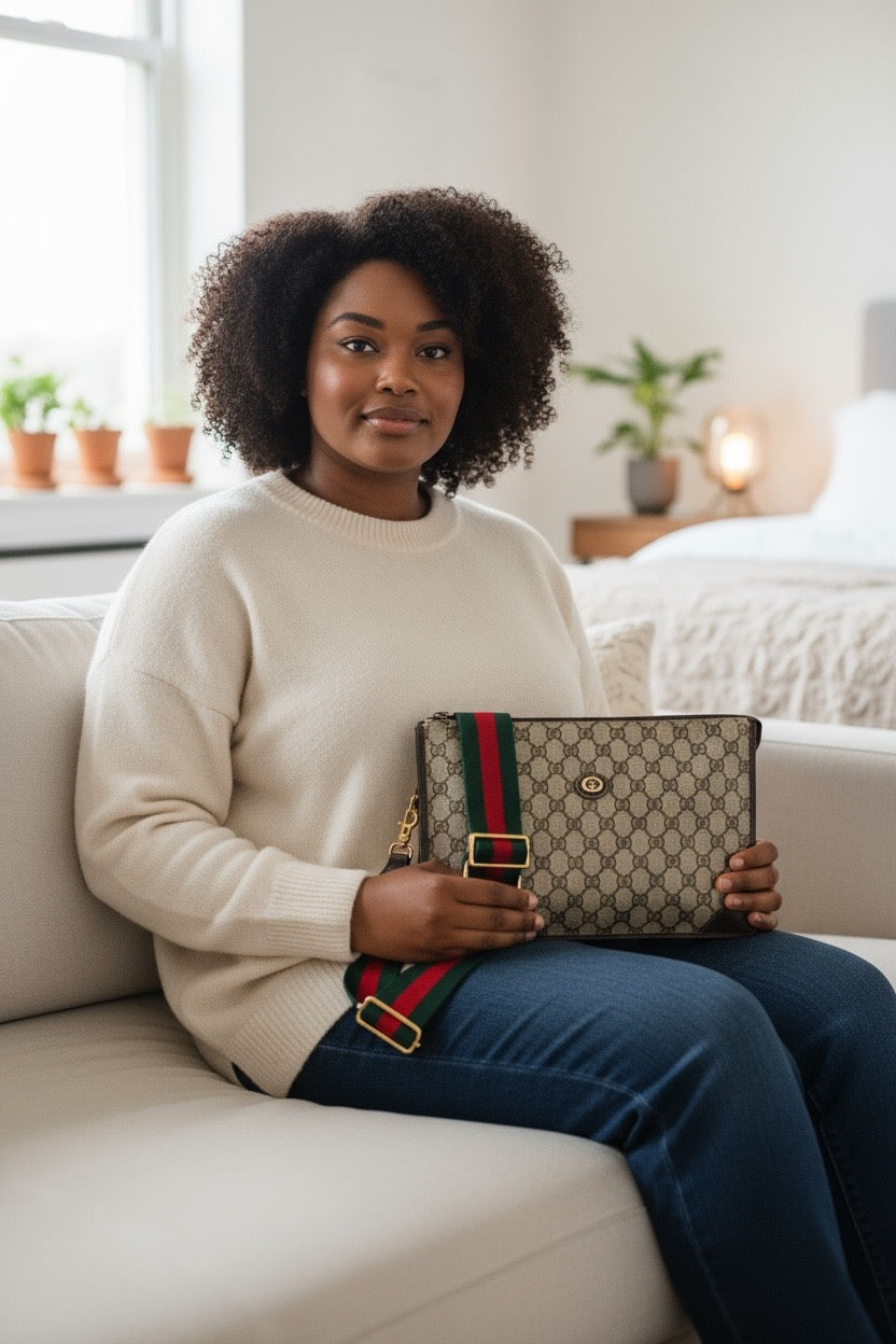 Authentic GUCCI Vintage GG Large Zipper Pouch Crossbody