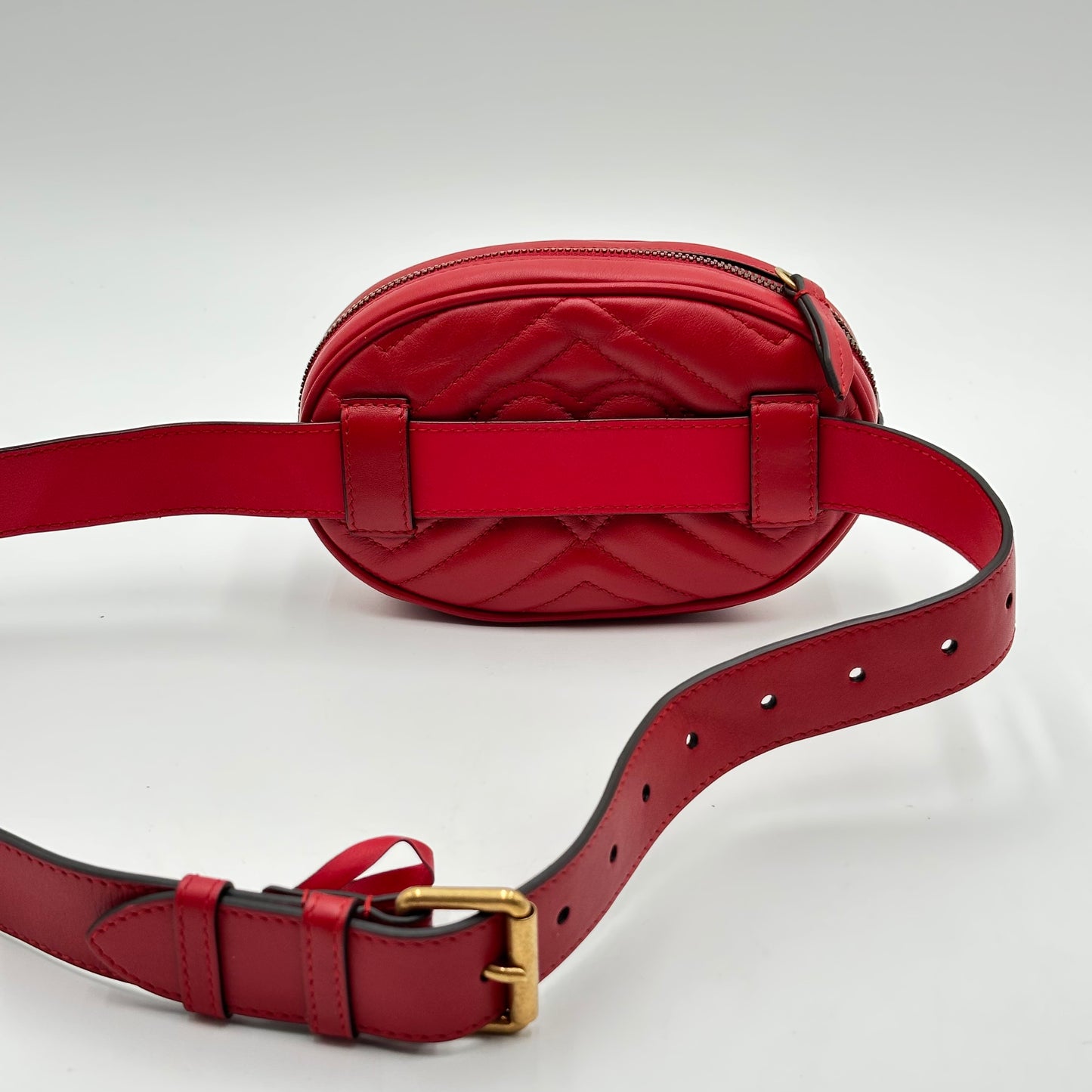 Authentic GUCCI Red GG Marmont Belt Bag