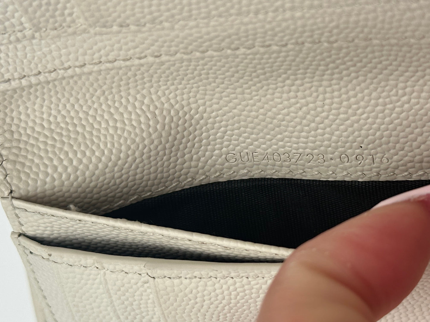 Authentic YSL White Matelasse Compact Wallet