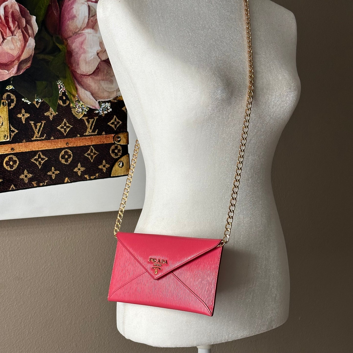 Authentic PRADA Fuchsia Envelope Wallet